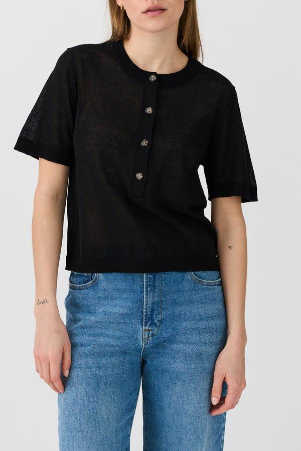 ivy copenhagen IVY-Ava Placket Knit - Black