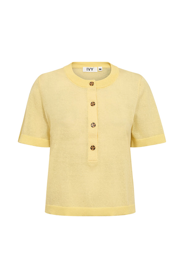 Ivy Copenhagen IVY-Ava Placket Knit - Mellow Yellow