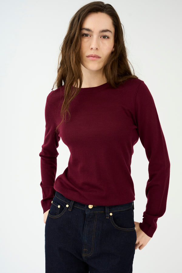 ivy copenhagen IVY-Essex LS O-neck Knit - Burgundy