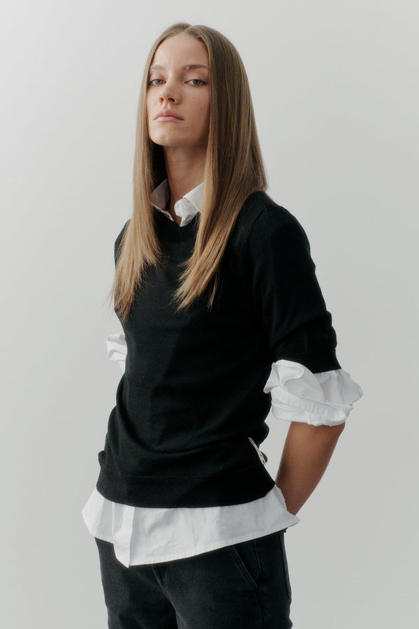 ivy copenhagen IVY-Essex SS O-neck Knit - Black