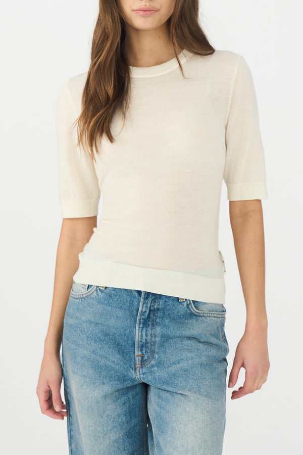 Ivy Copenhagen IVY-Essex SS O-neck Knit - Ecru