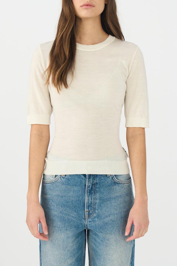 ivy copenhagen IVY-Essex SS O-neck Knit - Ecru