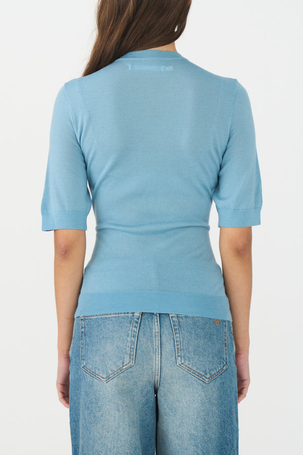 Ivy Copenhagen IVY-Essex SS O-neck Knit - Steel Blue