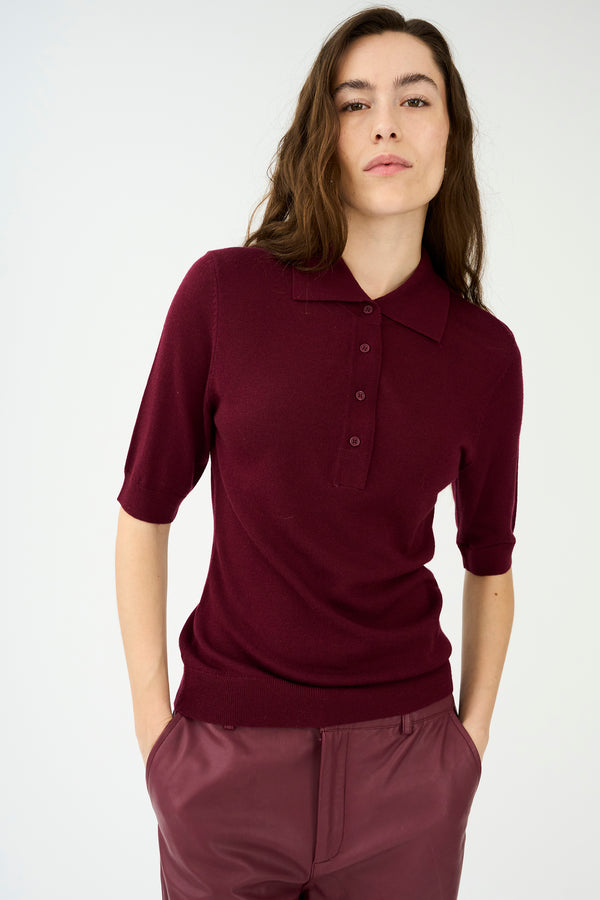 Ivy Copenhagen IVY-Essex SS Polo Knit - Burgundy