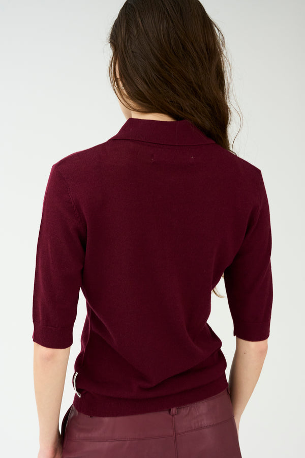 Ivy Copenhagen IVY-Essex SS Polo Knit - Burgundy