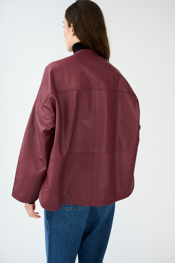 Ivy Copenhagen IVY-Kylie Leather Cardigan - Burgundy
