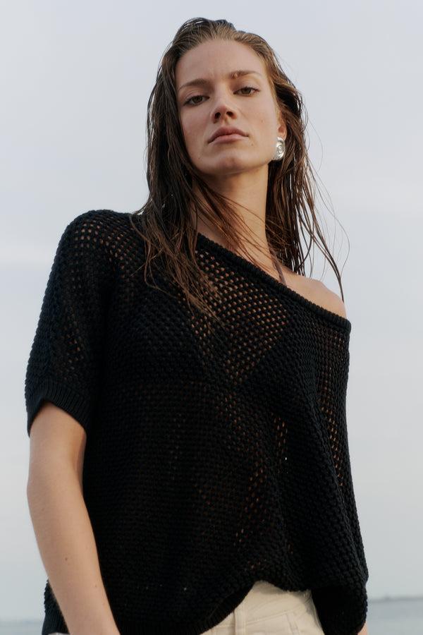 ivy copenhagen IVY-Myra Oversize Knit Tee - Black