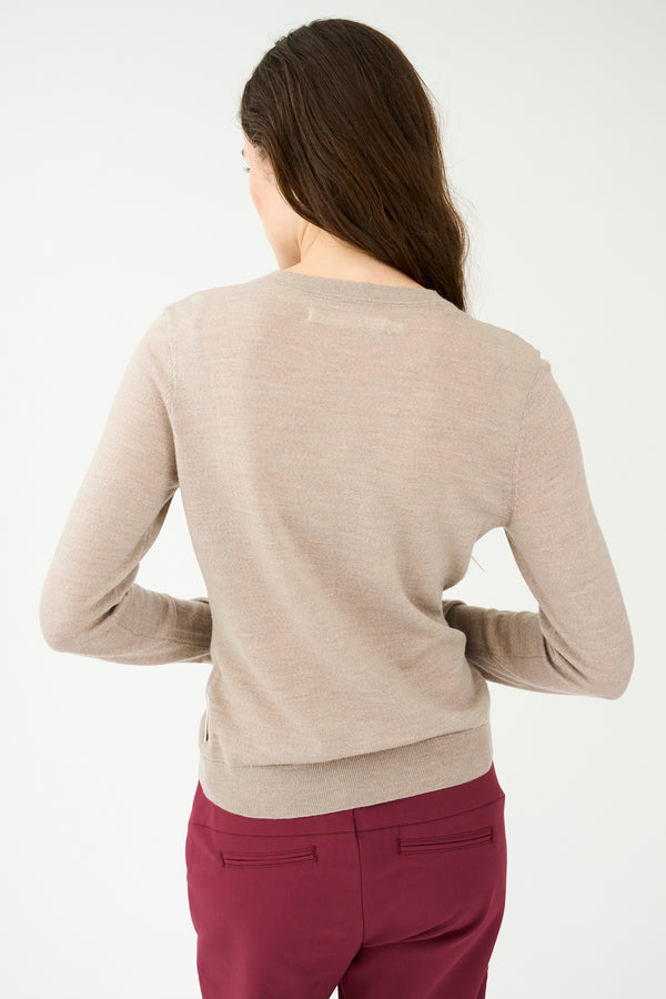 Ivy Copenhagen IVY-Essex LS O-neck Cardigan - Beige Melange