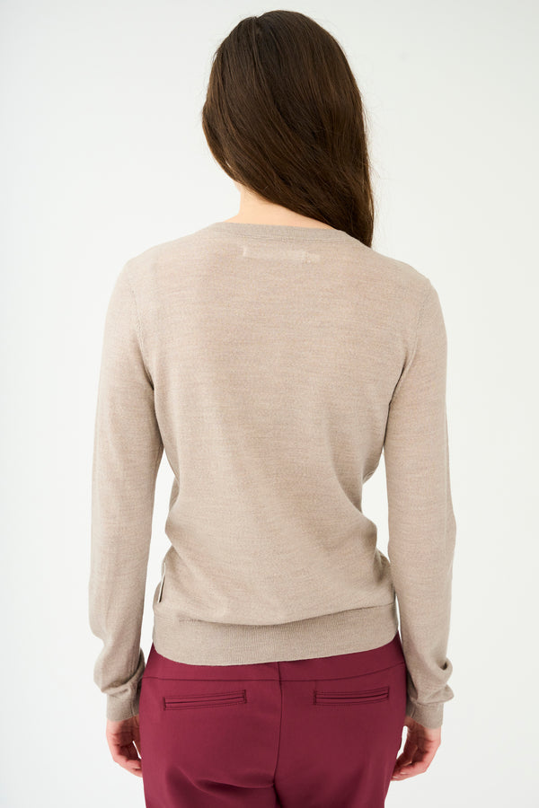 Ivy Copenhagen IVY-Essex LS O-neck Cardigan - Beige Melange