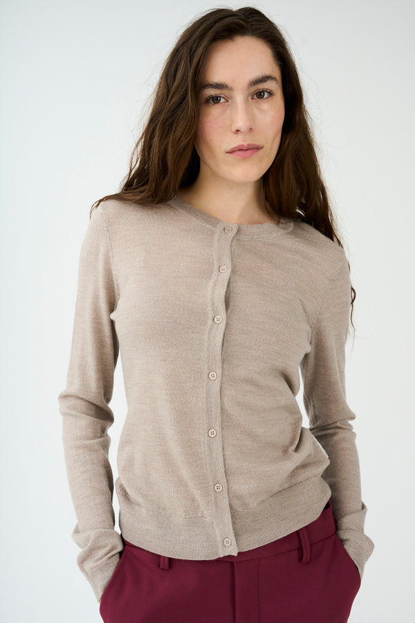 ivy copenhagen IVY-Essex LS O-neck Cardigan - Beige Melange