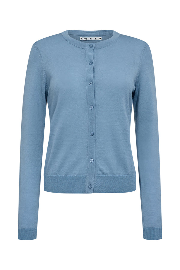 Ivy Copenhagen IVY-Essex LS O-neck Cardigan - Steel Blue