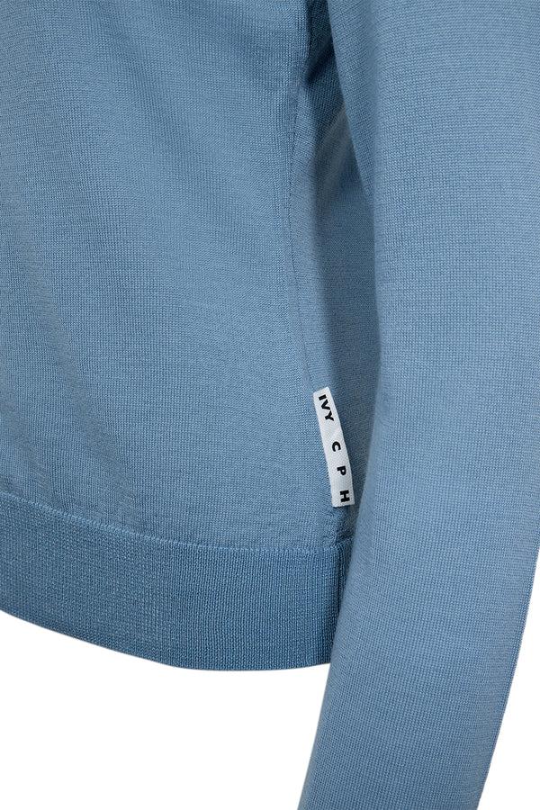 Ivy Copenhagen IVY-Essex LS O-neck Cardigan - Steel Blue
