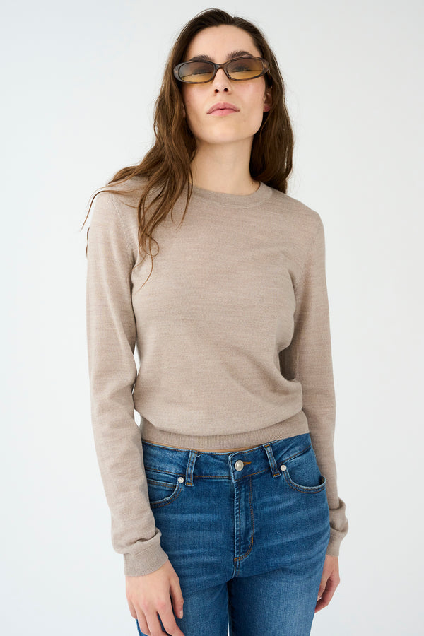 ivy copenhagen IVY-Essex LS O-neck Knit - Beige Melange