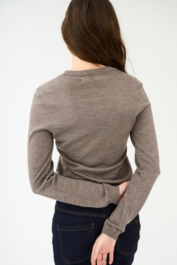 Ivy Copenhagen IVY-Essex LS O-neck Knit - Brown Melange