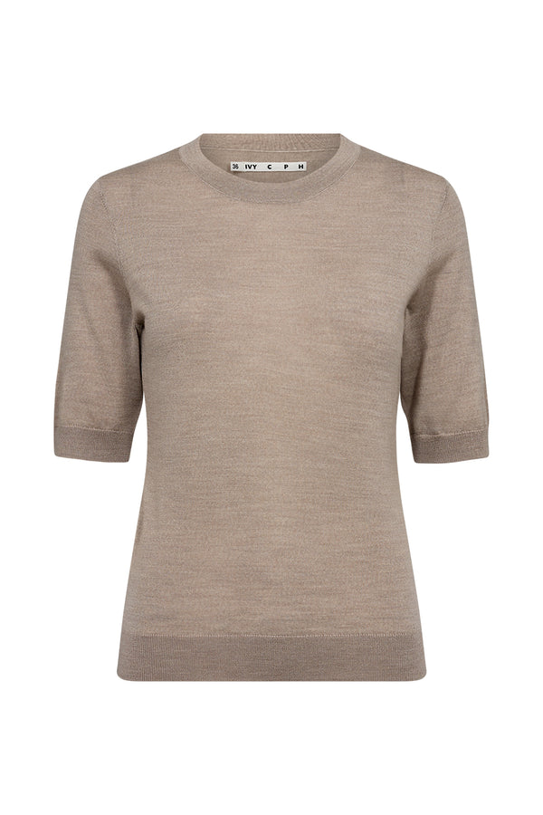 Ivy Copenhagen IVY-Essex SS O-neck Knit - Beige Melange