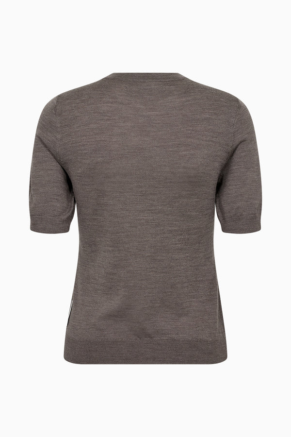 Ivy Copenhagen IVY-Essex SS O-neck Knit - Brown Melange