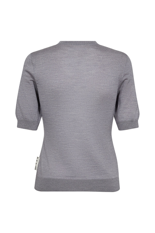 Ivy Copenhagen IVY-Essex SS O-neck Knit - Light Grey Melange