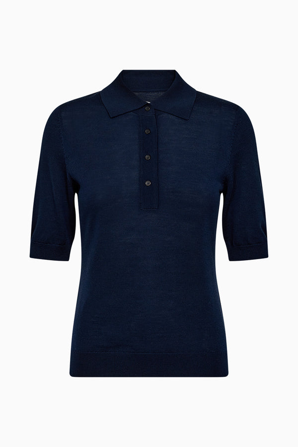 Ivy Copenhagen IVY-Essex SS Polo Knit - Deep Navy Blue