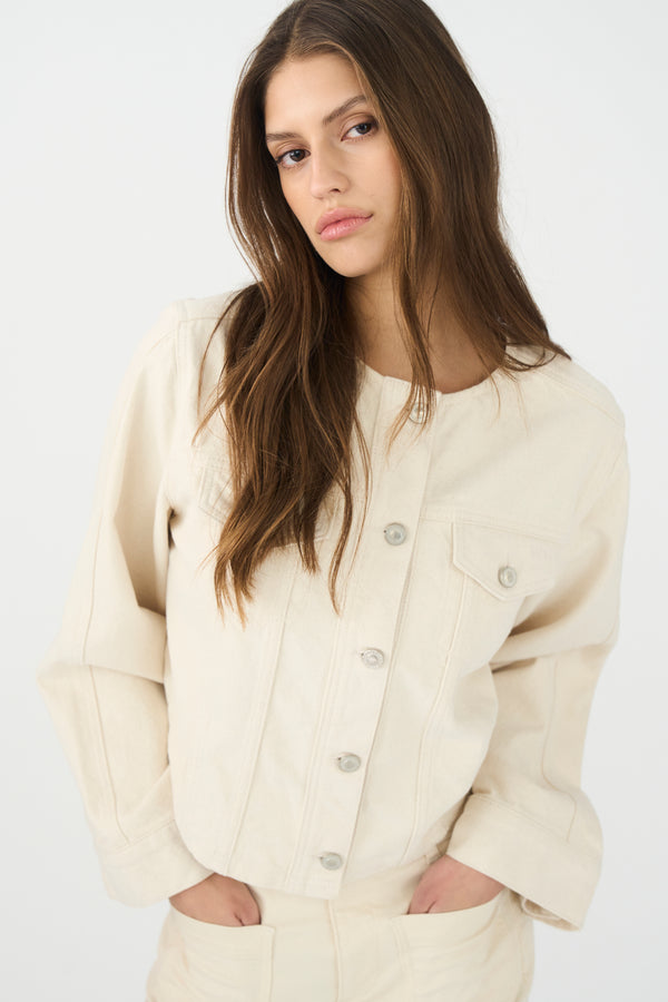 Ivy Copenhagen IVY-Jazz Short Jacket Wash Ecru Ecru