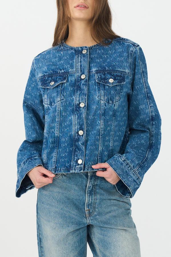 Ivy Copenhagen IVY-Jazz Short Jacket Wash Punch Needle Denim Blue