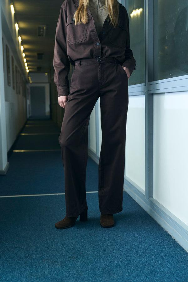 ivy copenhagen IVY-Karmey Chino Wide Pant - Expresso Brown