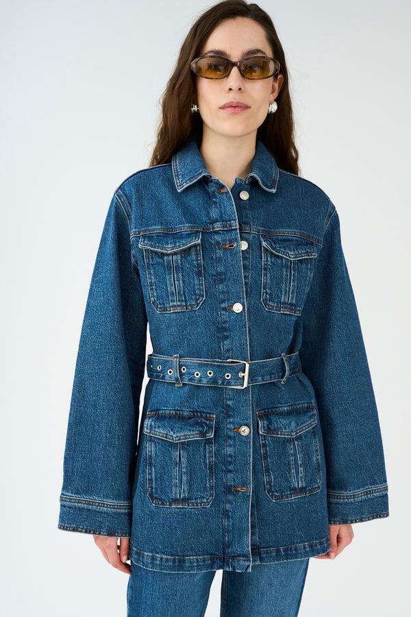 Ivy Copenhagen IVY-Kay Belted Uniform Jacket Wash Dublin Original Denim Blue