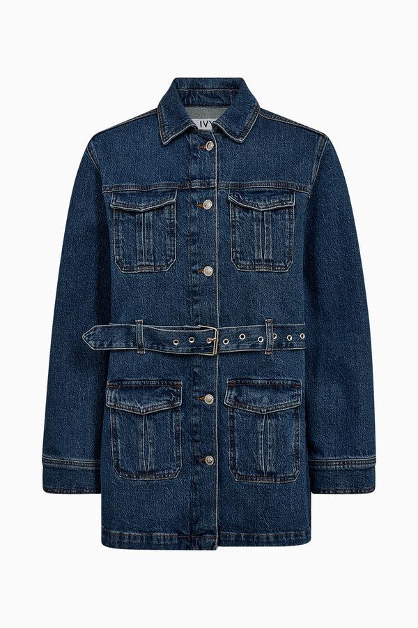 Ivy Copenhagen IVY-Kay Belted Uniform Jacket Wash Dublin Original Denim Blue