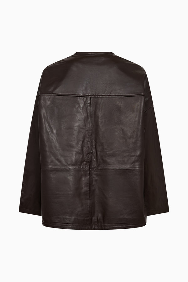 Ivy Copenhagen IVY-Kylie Leather Cardigan - Expresso Brown