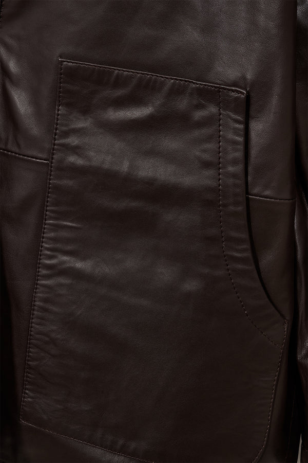 Ivy Copenhagen IVY-Kylie Leather Cardigan - Expresso Brown