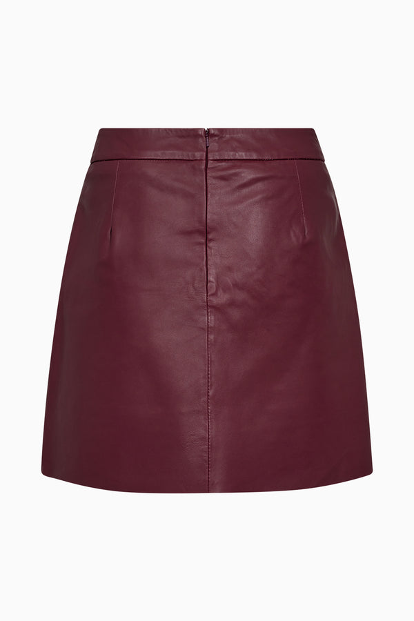Ivy Copenhagen IVY-Kylie Leather Mini Skirt - Burgundy