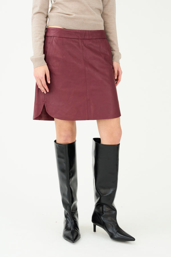 Ivy Copenhagen IVY-Kylie Leather Mini Skirt - Burgundy