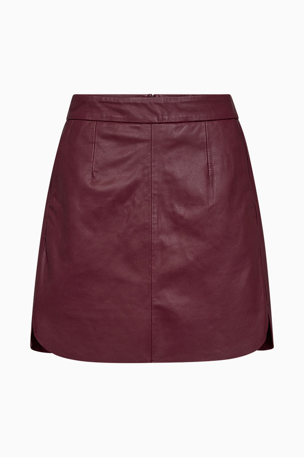 Ivy Copenhagen IVY-Kylie Leather Mini Skirt - Burgundy