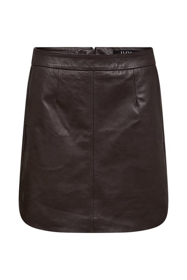 Ivy Copenhagen IVY-Kylie Leather Mini Skirt - Expresso Brown