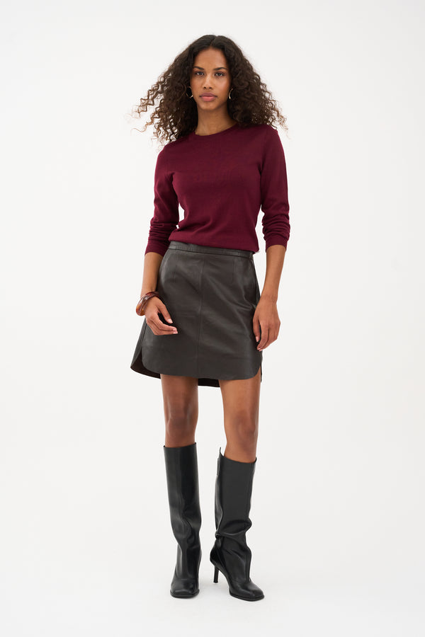 ivy copenhagen IVY-Kylie Leather Mini Skirt - Expresso Brown