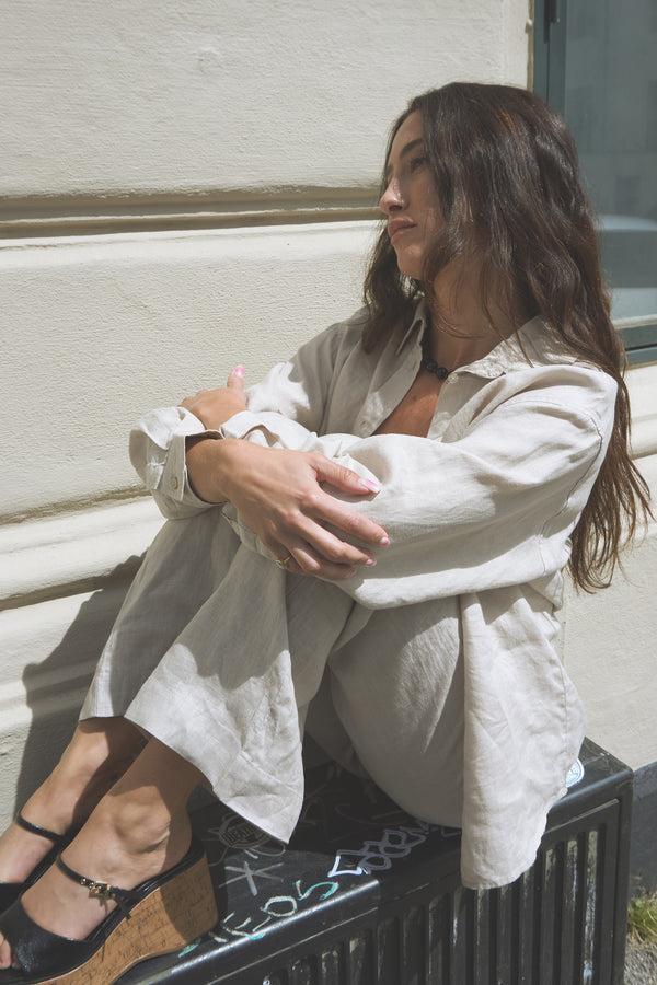 ivy copenhagen IVY-Matti LS Linen Shirt - Stone Beige