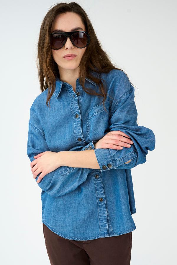 Ivy Copenhagen IVY-Matti Lyocel Shirt Wash Bronx Denim Blue