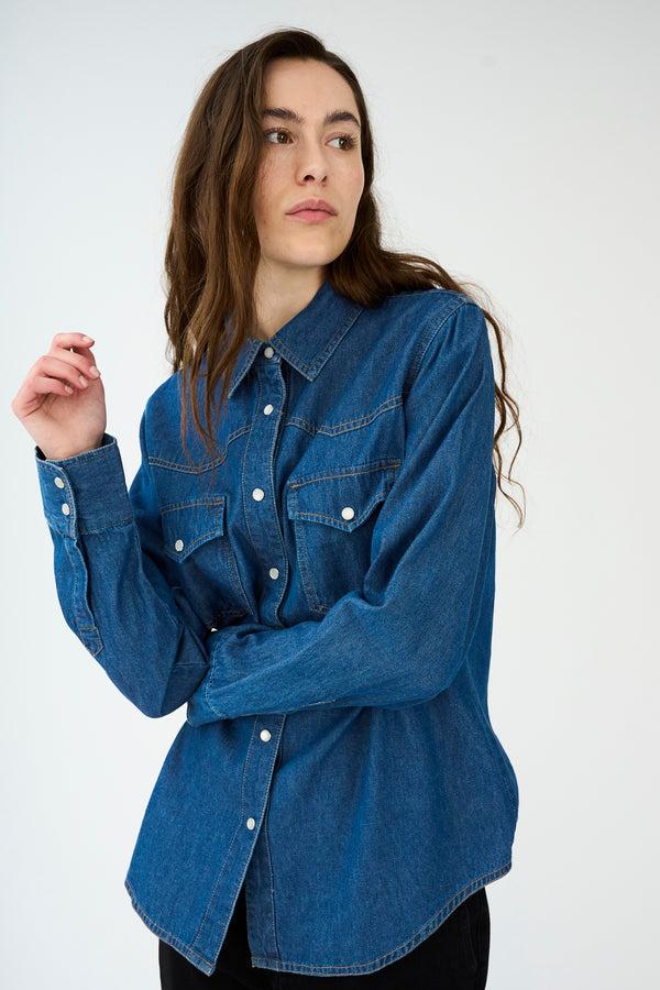 Ivy Copenhagen IVY-Ora Denim Shirt Dark Blue Denim Blue