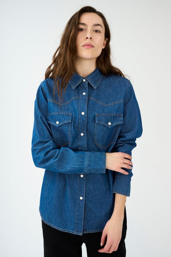 ivy copenhagen IVY-Ora Denim Shirt Dark Blue Denim Blue