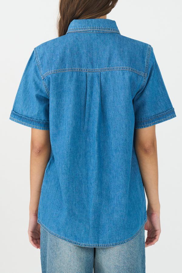 Ivy Copenhagen IVY-Ora SS Shirt Mid Blue Mid Blue Denim