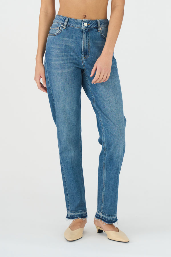 Ivy Copenhagen IVY-Tonya Cropped Hem Jeans Wash Greenwich Denim Blue