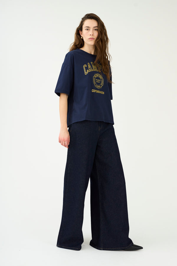 ivy copenhagen IVY-Tyla Oversize Jeans Wash Dark Cannes Denim Blue