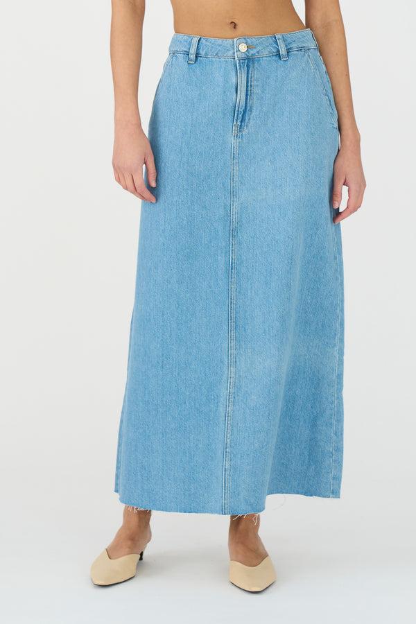 Ivy Copenhagen IVY-Uta Diss. Maxi Skirt Wash Mid Blue Denim Blue