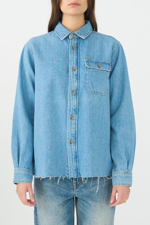 Ivy Copenhagen IVY-Uta Distressed L/S Shirt Wash Mid Blue Denim Blue