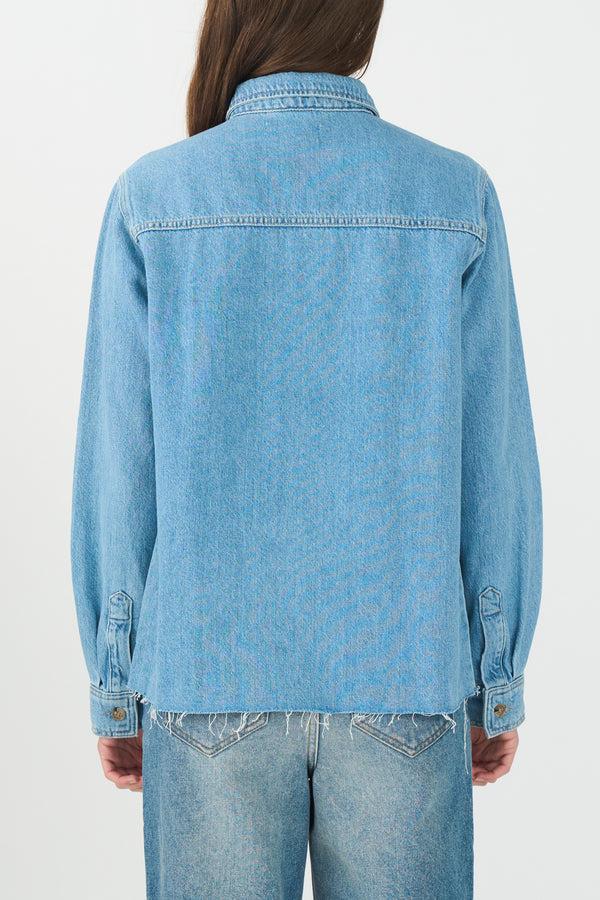 Ivy Copenhagen IVY-Uta Distressed L/S Shirt Wash Mid Blue Denim Blue