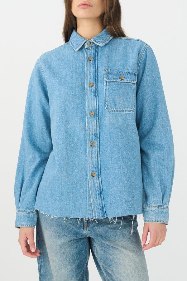 Ivy Copenhagen IVY-Uta Distressed L/S Shirt Wash Mid Blue Denim Blue