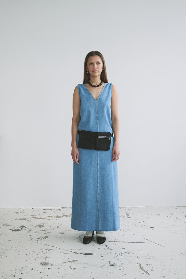ivy copenhagen IVY-Uta Distressed Maxi Dress Wash Mid Blue Denim Blue