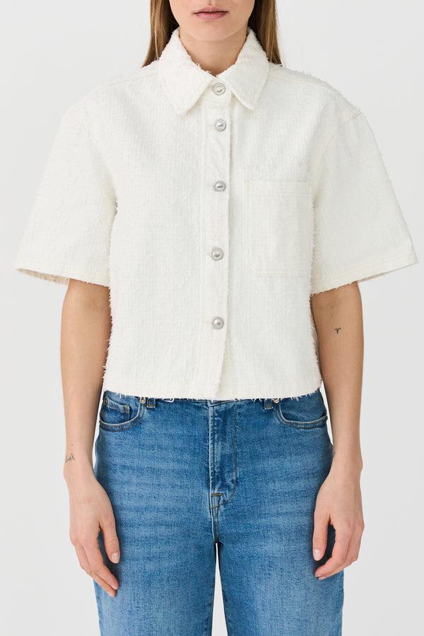 Ivy Copenhagen IVY-Uta Oversize SS Shirt Punch Needle - White