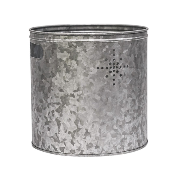 ivyline Indoor Christmas Tree Bucket with Star in Galvanised Steel