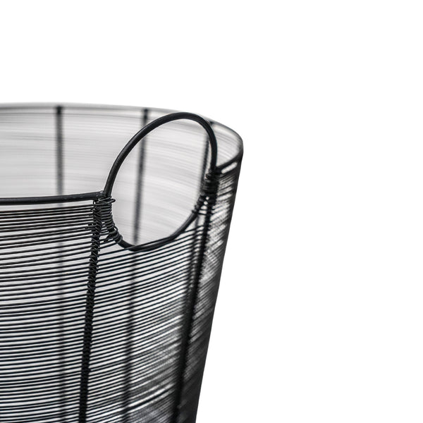 Ivyline Black Contemporary Log Basket