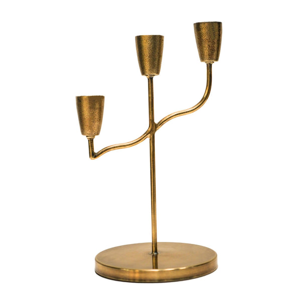 Ivyline Cast Taper Candle Holder Antique Brass